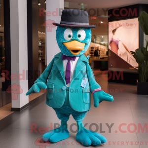 Blågrøn Aglet maskot...