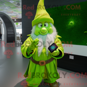 Lime Green Wizard mascot...