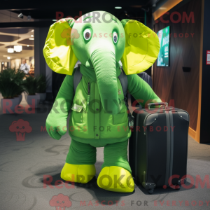 Lime Green Elephant mascot...