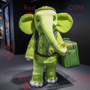 Lime Green Elephant mascot...
