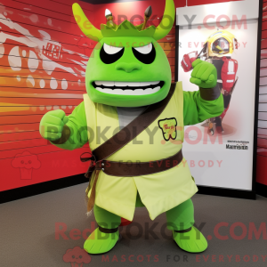 Limegrøn Samurai maskot...