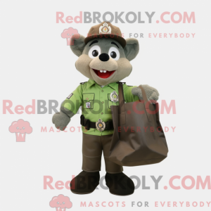 Olive Police Officer mascot...