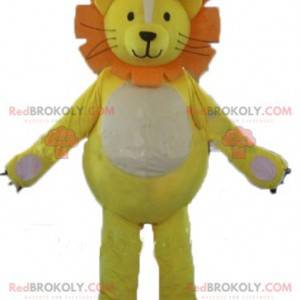 Mascota león cachorro de león blanco y naranja - Redbrokoly.com