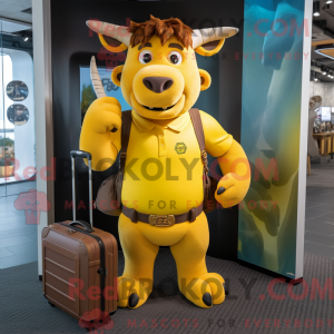 Yellow Minotaur mascot...