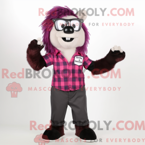 Magenta Skunk Maskottchen...