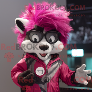 Magenta Skunk Maskottchen...