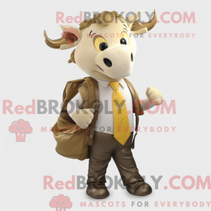 Gold Zebu mascot costume...