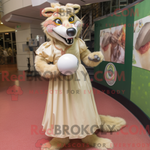 Beige Wolf mascot costume...