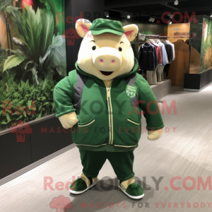 Forest Green Pig mascot...