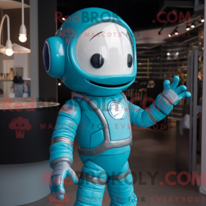 Cyan Astronaut maskot...