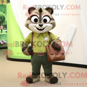 Olive Raccoon mascot...