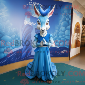 Blue Gazelle mascot costume...