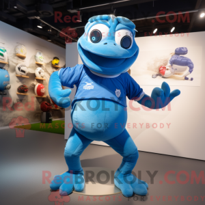 Blue Frog mascot costume...