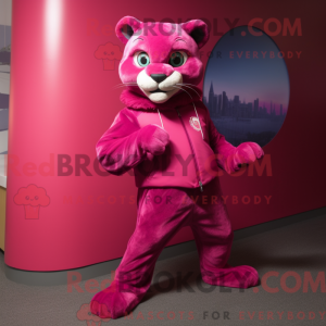 Magenta Puma mascot costume...