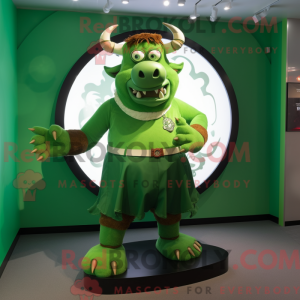 Grøn Minotaur maskot...