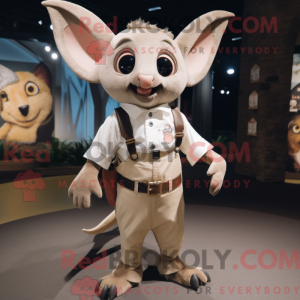Beige Bat mascot costume...