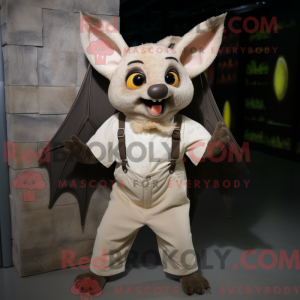 Beige Bat mascot costume...