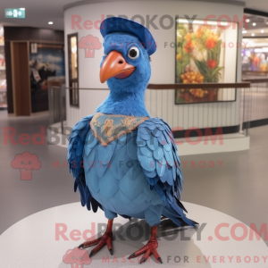 Himmelblå Fasan maskot...