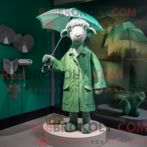 Green Sheep mascot costume...