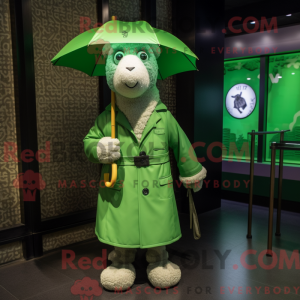 Green Sheep mascot costume...