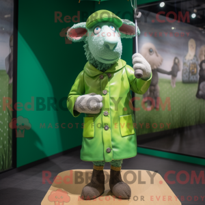 Green Sheep mascot costume...