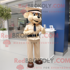 Beige Police Officer mascot...