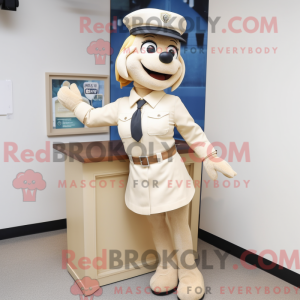 Beige Police Officer mascot...