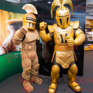 Gold Spartan Soldier mascot...