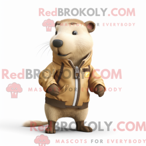 Beige Capybara maskot...