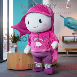 Magenta Narwhal mascot...