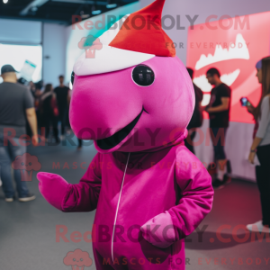 Magenta Narwhal mascot...