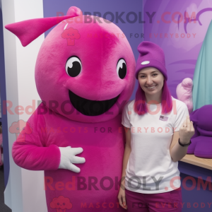 Magenta Narwhal mascot...