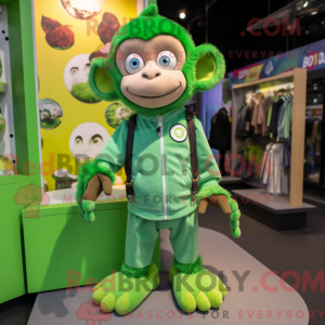 Green Monkey maskot kostume...
