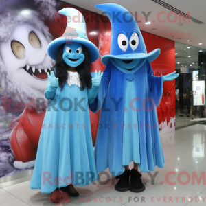 Sky Blue Witch S Hat mascot...