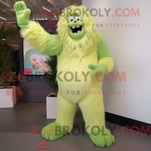 Lime Green Yeti mascot...