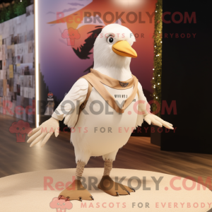 Beige Dove mascot costume...