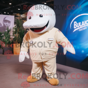 Mascotte de béluga beige...