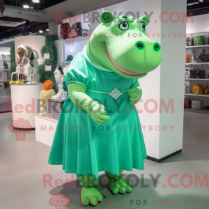 Green Hippopotamus mascot...