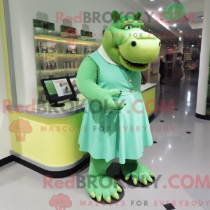 Green Hippopotamus mascot...