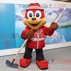 Red Ice Hockey Stick maskot...