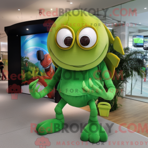 Grøn eremitkrebs maskot...