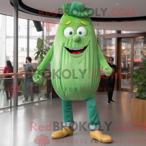 Green Steak mascot costume...