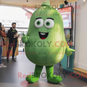 Green Steak mascot costume...