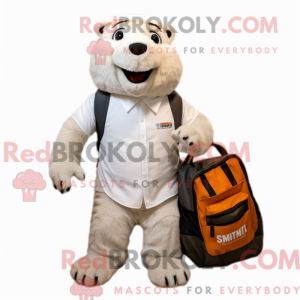 White Marmot mascot costume...