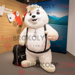 White Marmot mascot costume...