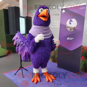 Purple Rooster mascot...