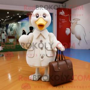 Postava maskota Cream Swans...