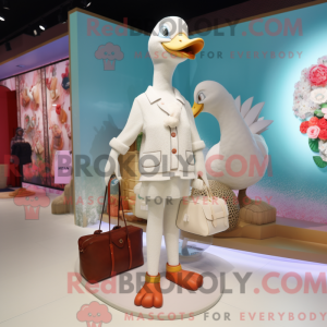 Cream Swans maskot kostume...