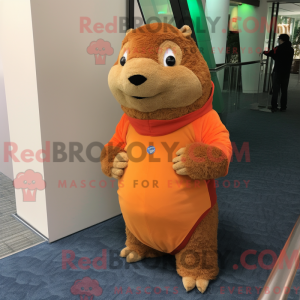Peach Capybara mascot...