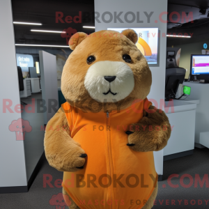 Peach Capybara mascot...